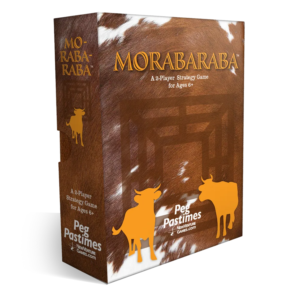 Morabaraba board game box showing the board layout and bulls in silhouette